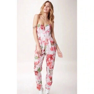 Shakuhachi REVOLVE Strapless Midsummer Nights Floral Jumpsuit Size XS